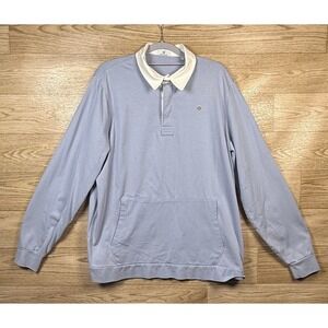 Serge Blanco Rugby Sweatshirt Polo Sky Blue French Pullover XL PRL1306A
